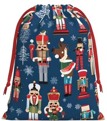 GSGCSBYMLG Women's Nutcracker Ballet Xmas Dance printed Drawstring Gift Bag Candy Bag Festive Party Gift Bag
