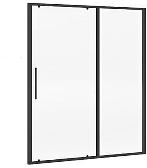 Vente-unique - Duschtür Toroni -L 160cm x B 0.6cm x H 195cm- Aluminium - schwarz