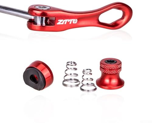 Zilimontt Schnellspanner-Set aus Aluminiumlegierung für Rennräder und Mountainbikes, vorne (100 mm) und hinten (135 mm) QR-Spieße, leicht 100 g, kompatibel mit den meisten 9/10/11-Gang (Rot)