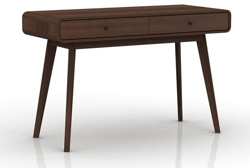 Cassie Schreibtisch mit 2 Schubladen in Walnussoptik Braun aus Spanplatte (BxTxH) 120x50x79 cm