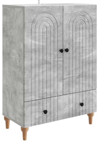 vidaXL Sideboard Betongrau 66 x 34,5 x 95 cm Holzwerkstoff, Moderner Sideboard, rechteckige Aufbewahrungseinheit, viel Platz im Wohnzimmer, zeitgemäßes Möbelstück