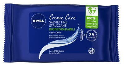 NIVEA Creme Care Salviettes Démaquillantes Visage - 25 Salviettes Nettoyantes Démaquillantes Maquillage Waterproof