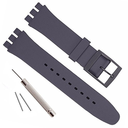 GreenOlive Ersatz-Uhrenarmband für Swatch, wasserdicht, Silikon, Gummi, 17 mm, 19 mm, 20 mm, 19 mm, Silikon