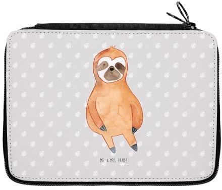Mr. & Mrs. Panda Federmäppchen Faultier Zufrieden - Geschenk, Relaxen, Federmappe, Glück, Federtasche, Mäppchen, Frieden, Etui, für Stifte