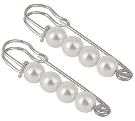 F Fityle 2Pcs Grande Perle Broche Perle Revers épingle Accessoire pour Robe Jupe
