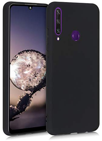 kwmobile Hülle kompatibel mit Huawei Y6p Hülle - weiches TPU Silikon Case - Cover geeignet für kabelloses Laden - Schwarz matt