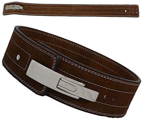 Schwerer Gewichthebergürtel, Leder, Hebel, Profi-Gürtel, Fitnessstudio, Training, Powerlifting, Hebelschnalle, 10,2 cm Lendenwirbelstütze, 10 mm dick, Braun, XXL 101,6 cm - 111,8 cm