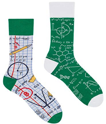 Spox Sox Casual Unisex für Damen und Herren – lustige, mehrfarbige, bunte, verrückte, unterschiedliche, gemusterte Socken für Individualisten, Gr. 40-43, in der Schule