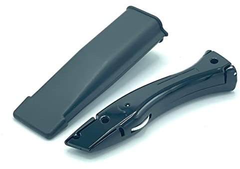 TradeUnderlay - Coltello per tappeti, con fondina, colore: Nero