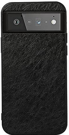 COQUE Case for Google Pixel 6 Back shellCrazy Horse pattern Battery Cover,Mobile Phone Case for Google Pixel 6-Black