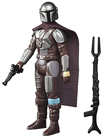 Star Wars Hasbro Retro Collection The Mandalorian (Beskar) Toy 9.5-cm-Scale The Mandalorian Collectible Action Figure, Accessories, Multi, F4456
