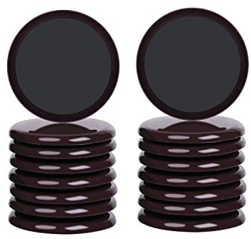 RCHYFEED Furniture Slider for Carpet 3,5 Inch, 16 Pack Reusable Furniture Sliders and Gliders Floor Protectors for Chair Legs, 89 mm Furniture Sliders Pads for Heavy Items on Carpet & Hard Floor Black