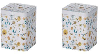 2 X NEU teemando® Dose Carla, 100 g eckig, Stülpdeckel, geprägt 10 x 7,3 x 7,3 cm = 2 Dosen