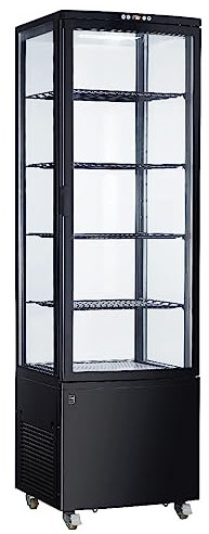 METRO Professional Vitrine Réfrigérée GGC3270B, Plastique/Verre, 52 x 48.5 x 189,5 cm, 270 l, Froid Ventilé, 300 W, Clayettes Réglables, Noir
