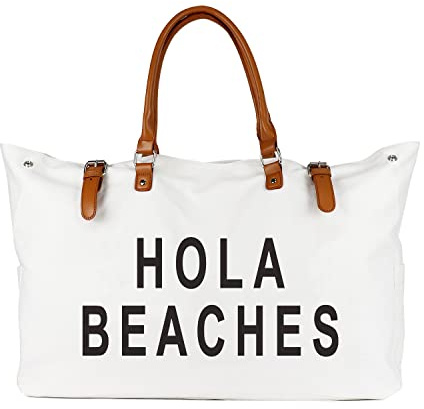 Lamyba Strandtasche für Damen, wasserdicht, sanddicht, Weiss/opulenter Garten, XXL 码