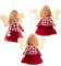 Logbuch-Verlag 3 Engel Anhänger Baumschmuck Weihnachten Deko zum Aufhängen kleines Geschenk rot weiß 8 cm