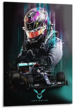BURR Lewis Hamilton Poster, Wandkunst für Wohnzimmer, Schlafzimmer, Büro, Heimdekoration, Büro, Wandkunst, Zuhause, Fitnessstudio, Poster, Leinwandbild, 20 x 30 cm
