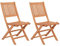 LOLAhome Pack de 2 Sillas de jardín Resistentes y Plegables | De Madera natual sostenible de Acacia con FSC | para Exterior, jardín, terraza, balcón o Piscina | Kate