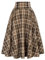 Minetom Damen Kariert Midi Faltenrock Hohe Taille A-Linie Lang Rock Plaid Midi Rock Vintage Swing Rock Rockabilly Skirt A Gelb M