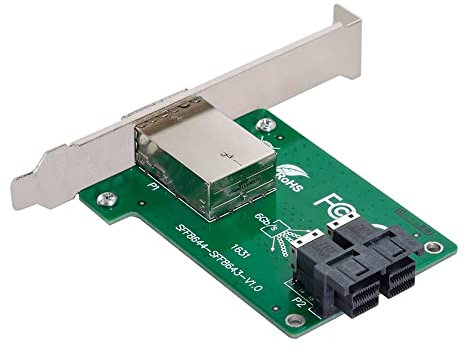 CY Adaptateur Mini SAS HD SFF-8644 vers SAS HD SFF-8643 PCBA femelle double ports avec support discret