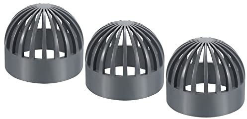 PATIKIL 110mm ID Atrium Drain Grate Cover, Round Outdoor UPVC Sewer Drain Pipe Fitting Adapter for Drainage System, Gray