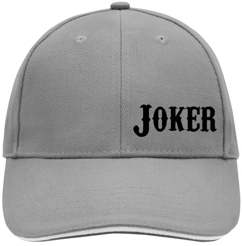 Huuraa Cappy Mütze Joker Schriftzug Dark Grey/White Baumwolle 6-Panel Kappe Geschenkidee