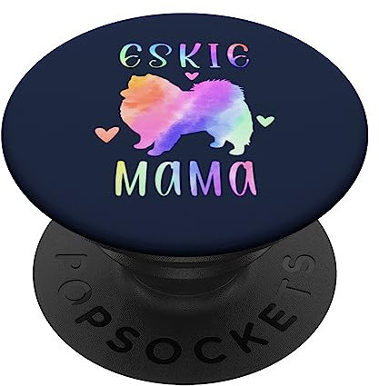 Eskie Mama American Eskimo Dog Mom Regenbogen Aquarell PopSockets mit austauschbarem PopGrip