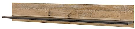 Furn.Design Wandboard in Used Wood hell und anthrazit Wandregal 160 cm Bücherregal, Stove