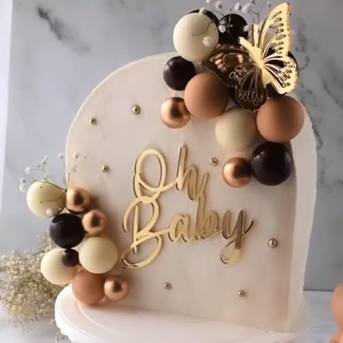 Oh Baby Cake Topper Oh Baby Kuchen Topper Baby Dusche Kuchen Dekoration Babyparty Tortendeko Kuchenstecker für Baby Shower Gender Reveal Partydeko