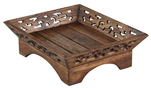 OQHAIR Bols à Fruits Assiette de Fruits Chinoise, Assiette de Fruits Creuse en Bois sculpté, décoration rétro, Table Basse, Salon, Maison Simple, Assiette de Fruits créative, Panier de FR