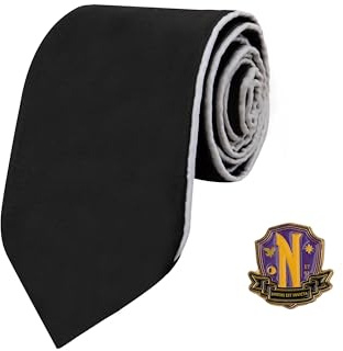 Cinereplicas Wednesday - Wednesday Nevermore Academy Krawatte und Pin - Offizielle Lizenz