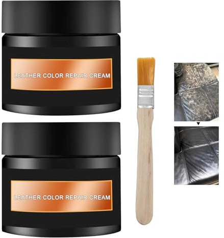 HASAIKA Crème pour Cuir, Baume d'entretien pour Cuir, Recoloration pour Cuir, Crème d'entretien et Nourrissant Intensif du Cuir, Crème rajeunissante pour Cuir,pour Canapé, Voiture (Noir