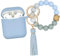 KOUJAON Custodia per AirPods, custodia protettiva in silicone con braccialetto con perline portachiavi, compatibile con custodia di ricarica per Apple AirPods di seconda generazione (celeste)
