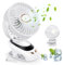 Ventilateur de Bureau, Ventilateur Silencieux Portable, Mini Ventilateur à Pince, Ventilateur de Table, avec Veilleuse et Affichage LED, Rechargeable, 5 Vitesses, 90°, pour Maison, Bureau, Extérieur
