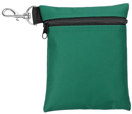 PATIKIL Golf Tee Tasche 6.7x5.5 Zoll Golfball Tasche Dunkelgrün | Mit Metall Hummerkralle Clip, Für Damen Herren Wertsachen Aufbewahrung