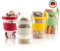 TYA - Lot de 4 gobelets à céréales à emporter - Avec couvercle - 600 ml - Avec cuillère pour le petit-déjeuner - 100 % sans BPA - Porte-fruits pour oeufs de nuit Tupperware - Mini bols à céréales
