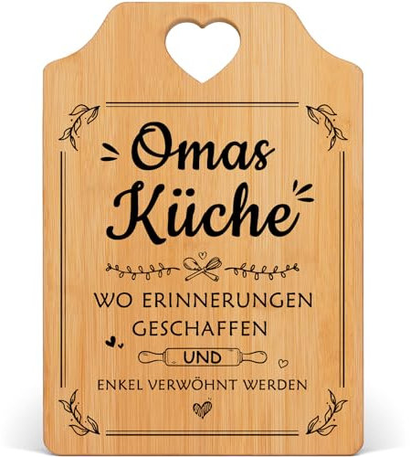 SECOGM Oma Geschenk, Weihnachtsgeschenke von Enkel, Muttertagsgeschenke für Oma, Bambus Schneidebrett, Geburtstagsgeschenk