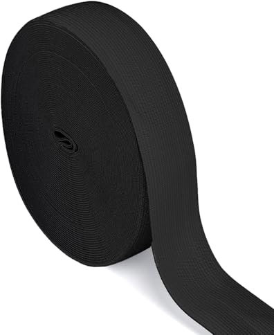20 Meter Gummiband Schwarz 25 mm Breit Gummibänder Nähen dick Hosengummi Elastische Band gummizug Gummilitze stoffband zum Nähen sewing elastic band für DIY Handwerk, Kleidung (20 M-2.5 cm Schwarzer)