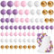 Bouiexye 75 Pieces Cake Balls Topper Decorations Foam Cupcake Topper Mini Balloon Cake Topper Balls Cake Picks for Cake Deco Birthday Party Wedding（Purple,Pink,Gold,White）