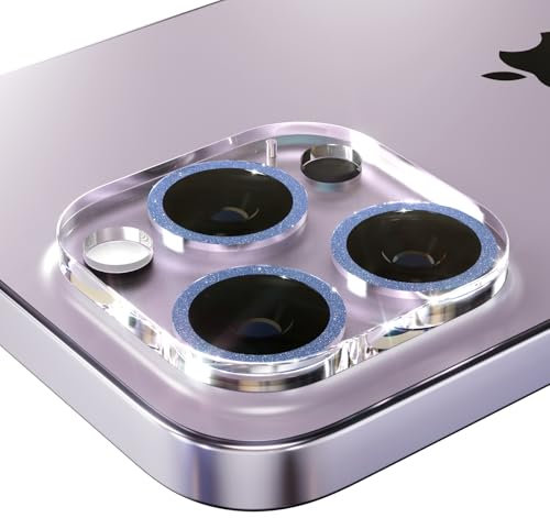 CasurvivePro Compatible with iPhone 11/iPhone 12 Mini, Fine Sparkling Diamond Lens Protector, Scratch-Resistant, No Bubbles, HD Camera Screen Protector Made of Hardened Metal Glass, Accessories - Blue