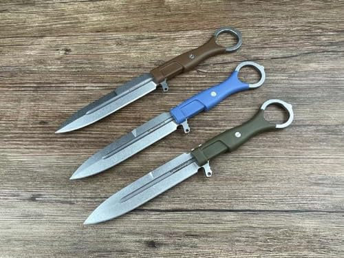 Generisch TEERMA RA6 Integriertes geschmiedetes gerades Messer im Freien mit fester Klinge, Überlebensmesser, Jagdmesser (Farbe nach dem Zufallsprinzip versendet)