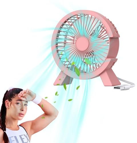 Ventilador de escritorio portátil, Ventiladores de escritorio de viento fuerte Ventilador portátil pequeño, silencioso y potente, Ventilador de escritorio vertical, ventilador USB de funcionamiento si