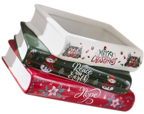 Cabilock Einzigartiger Weihnachtsbuch-pflanztopf Keramik-schüssel Vase Realistischer Sukkulenten- für Die Inneneinrichtung