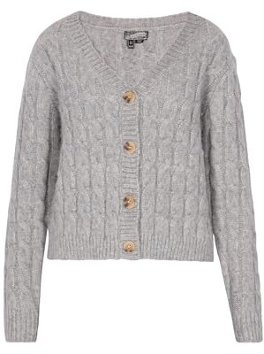 DreiMaster Vintage Damen Cardigan Grau Melange, XL/XXL