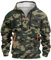 Herren Hunting Camo Hoodie Camo Zip Hoodie Herren Jagd Taktische Camo Hoodie Für Herren Langarm Camo Kapuzenpullover Winter Outdoor Camo Sportjacke Herren Tarnjacke Herren Armeegrün Sweatshirts Xl
