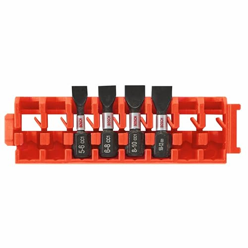 BOSCH ITDSLV104C - 4 pc. Driven 1 in. Impact Slotted Insert Bit Set with Clip for Custom Case System