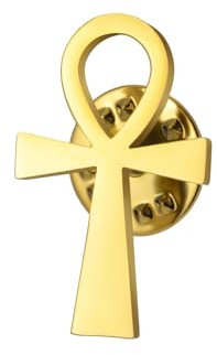 Dreamtimes Ancient Egyptian Coptic Ankh Cross Brooch Pin Edelstahl spirituelle Symbol Schmuck (Gold)