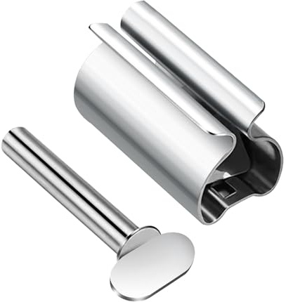 Toothpaste Squeezer, Metal Tube Presser, Manual Toothpaste Dispenser Rollers, Stainless Steel Paste Wringer, for Paint, Cream & Cosmetic Use, 2.48x1.34 Inches
