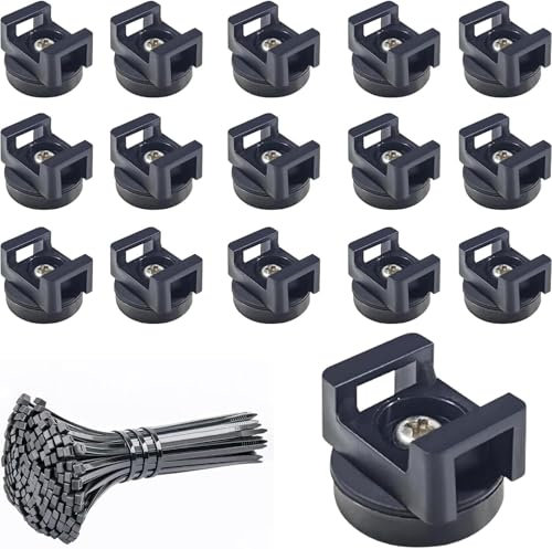 Supporti magnetici per fascette fermacavi, clip organizer per cavi, con 100 fascette (30 pezzi)