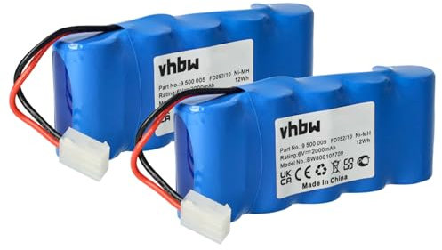 vhbw 2x Battery compatible with Bosch Somfy K10, D14, K8, K12, K17 Sliding Gate Operator Door (2000 mAh, 6 V, NiMH)